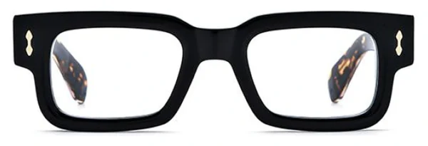 Black Acetate Eyeglass Frames Wholesale, front view, 49-23-148 mm