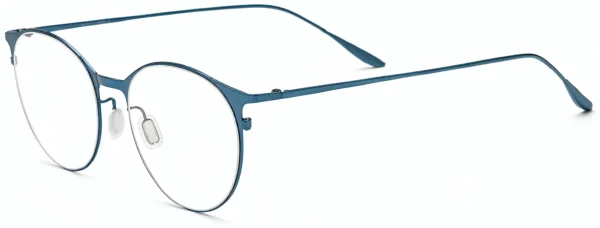 Blue Metal Round Eyeglass Frames Wholesale, front view, 53-18-142 mm