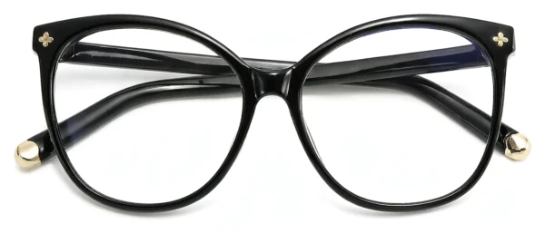 Cat Eye PC Frames with Metal Temple Wholesale, front view, 57-16-145 mm