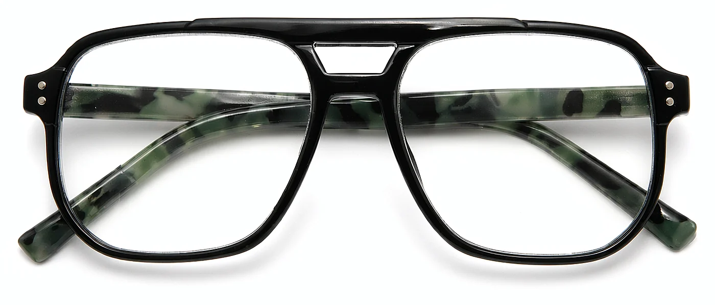 Double Bridge Reading Glasses Wholesale, front view, 53-17-142 mm