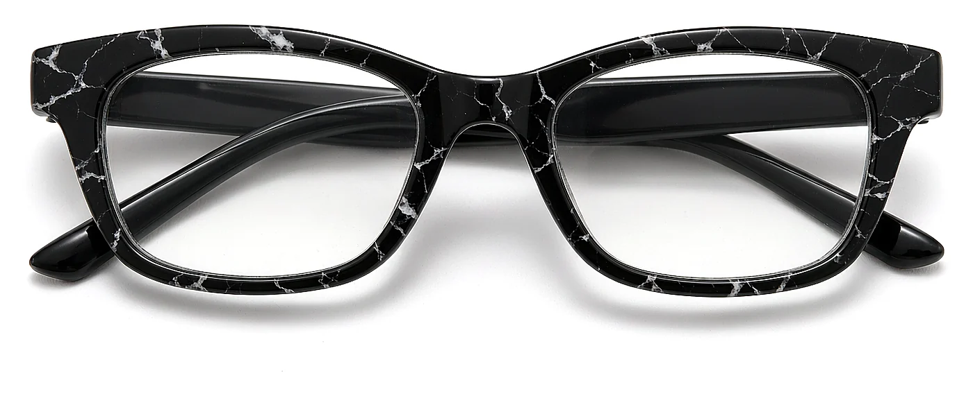 Marbled Cat Eye Reading Glasses Wholesale, front view, 50-17-132 mm