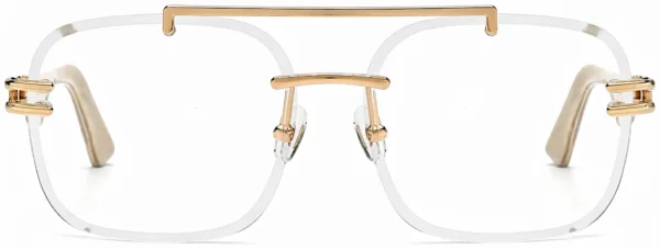 Rimless Rectangular Eyeglass Frames Wholesale, front view, 62-15-140 mm