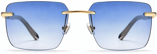 Rimless Rectangular Sunglasses with Gradient Lenses Wholesale, front view, 57-18-145 mm
