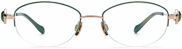 Semi Rimless Oval Eyeglass Frames Wholesale, front view, 52-18-145 mm