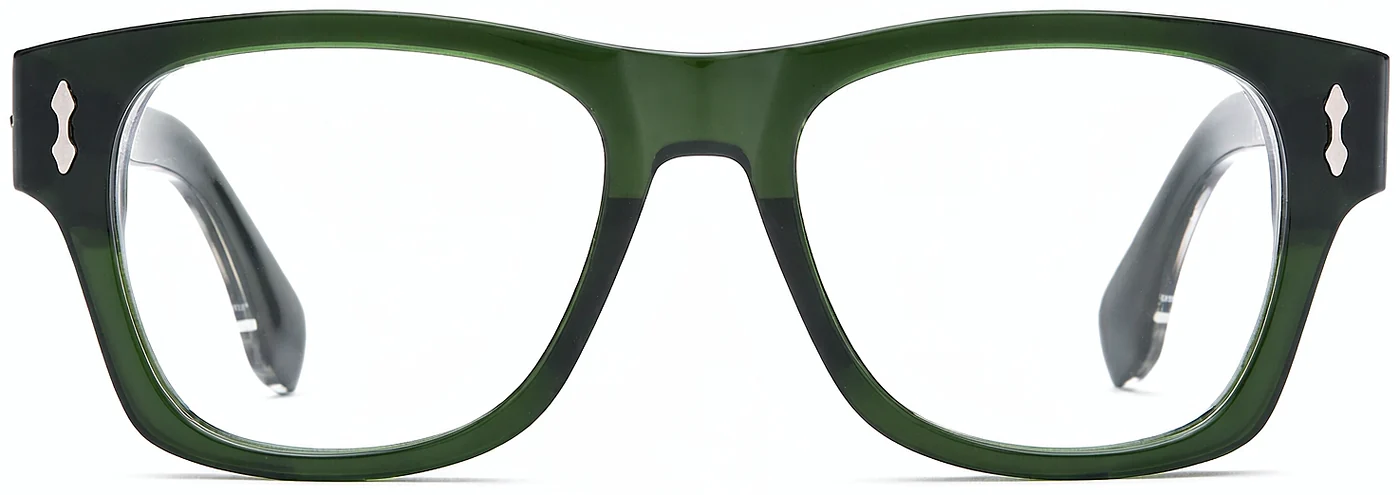 Front view - square acetate eyeglass frame, 53-20-150 mm