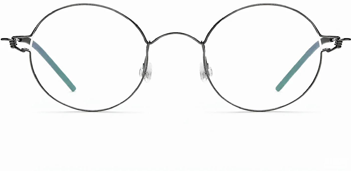Stainless Steel Round Eyeglass Frames Wholesale, front view, 48-22-145 mm