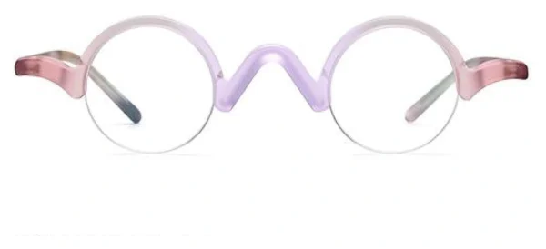 Unisex Acetate Round Eyeglass Frames Wholesale, front view, 35-32-145 mm